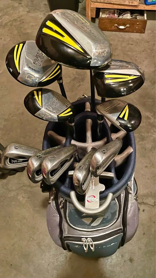 Golden Bear Golf Clubs with Taylor Made bag and Alien putter