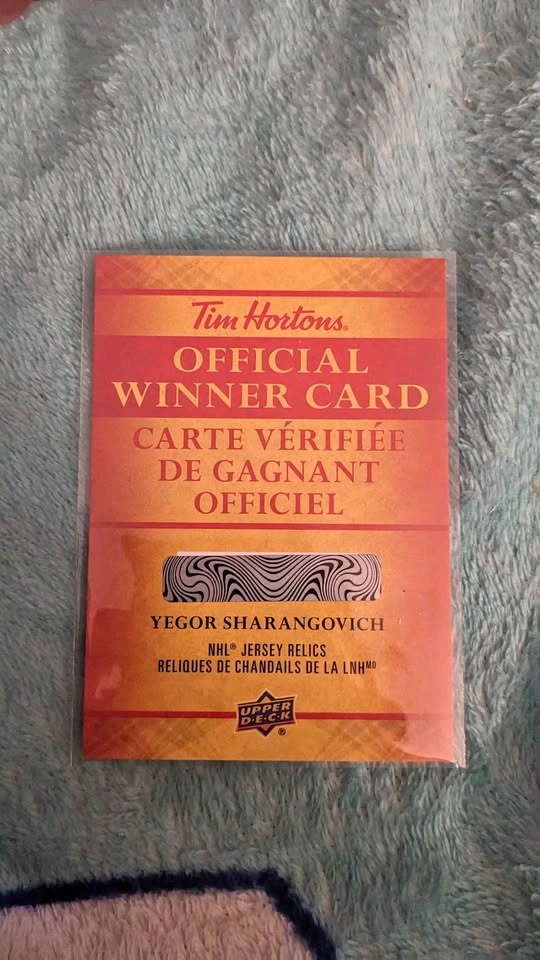 2026-27 Upper Deck Tim Hortons Yegor Sharangovich Jersey Relic