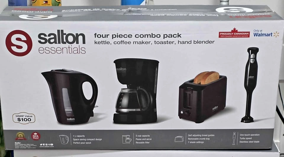 Salton Combo pack- Kettle, coffee Maker, Toaster and Hand Blende