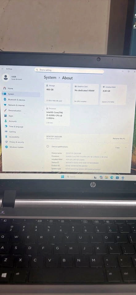 HP ProBook 450 G3 – Intel i5 – 500GB – Windows 11 Pro