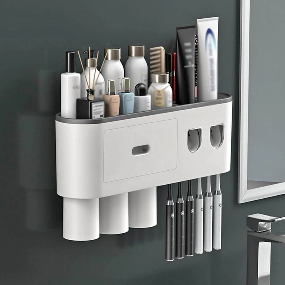 BRAND NEW Bathroom Toothbrush Holder & Automatic Toothpaste Disp