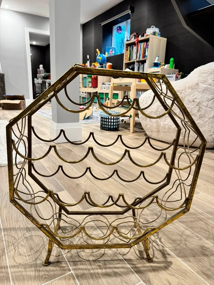 Gold Hexagonal Metal Wine Rack - photo 3