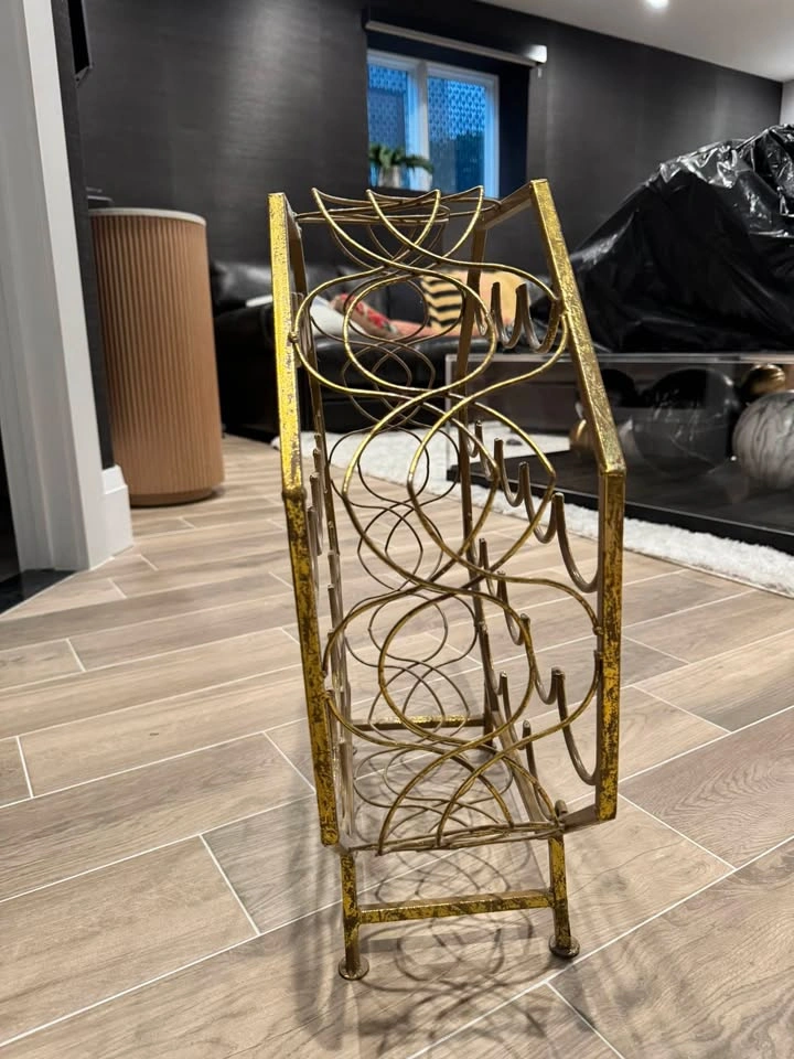Gold Hexagonal Metal Wine Rack - photo 4