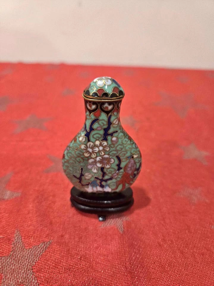 Antique Chinese Cloisonne Enamel Snuff Bottle