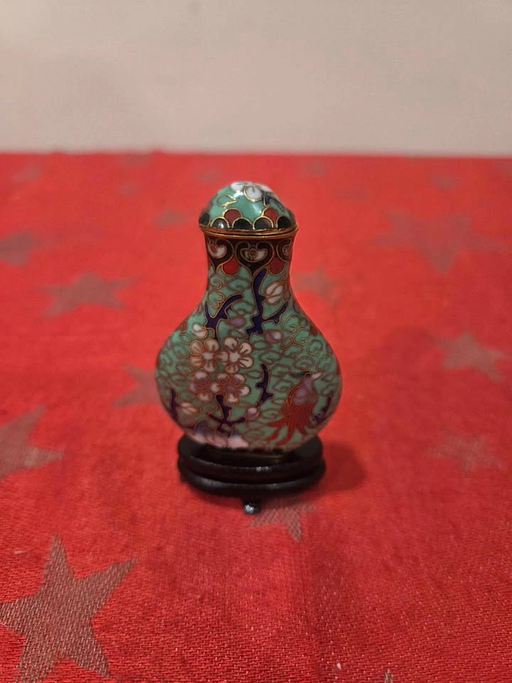 Antique Chinese Cloisonne Enamel Snuff Bottle - photo 2