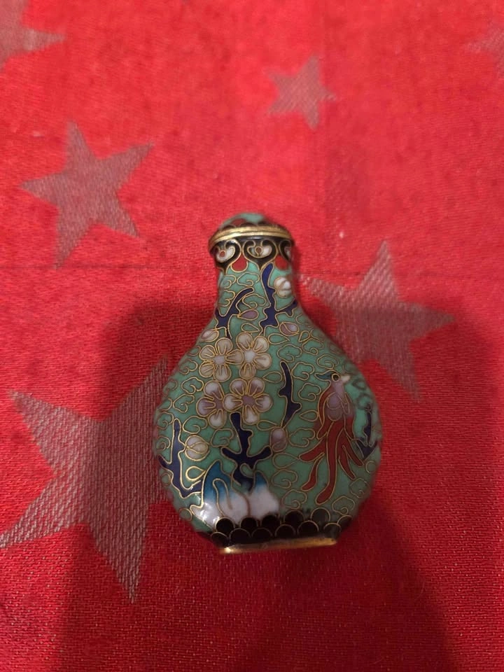 Antique Chinese Cloisonne Enamel Snuff Bottle - photo 3