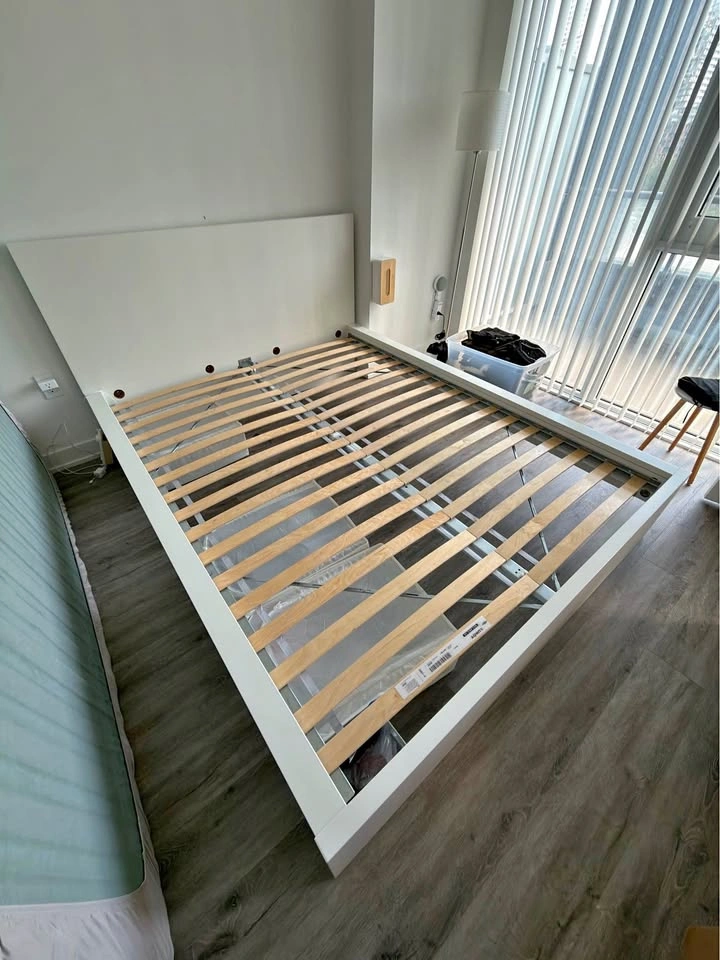 IKEA Queen sized MALM Bed Frame with LUROY Slats