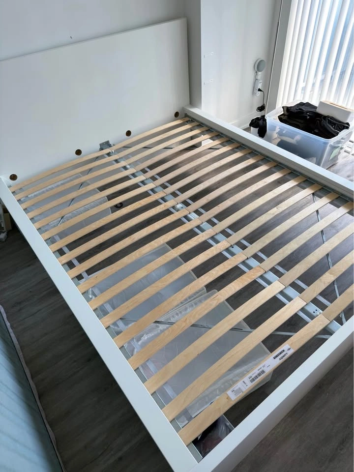 IKEA Queen sized MALM Bed Frame with LUROY Slats - photo 5