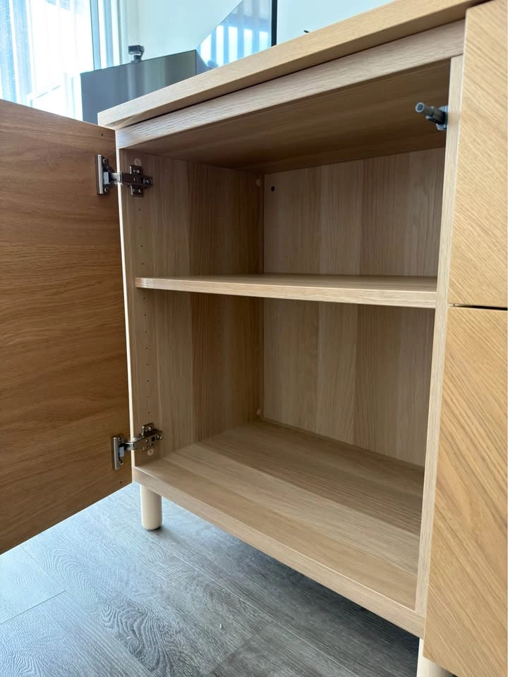 2 Drawer 2 Shelf Oak Sideboard Cabinet - photo 3