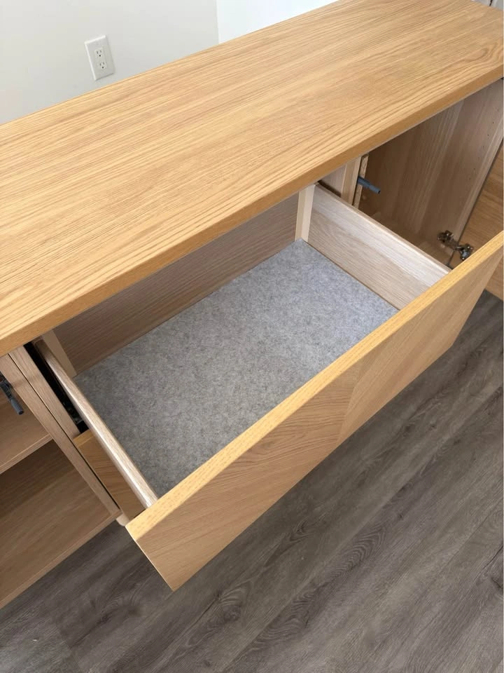 2 Drawer 2 Shelf Oak Sideboard Cabinet - photo 4