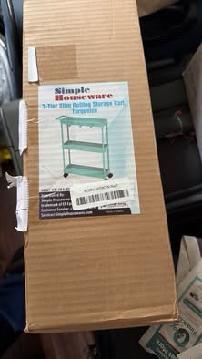 New in Box - Simple Houseware 3-Tier Slim Rolling Storage Cart