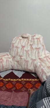NEW Reading Pillow With Arms - Faux Fur - Pink Bow Coquette