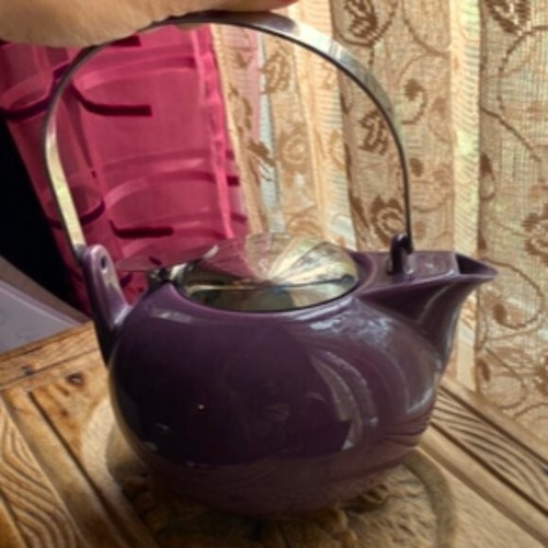 Teavana Fine Porcelain teapot, purple, retro vibes