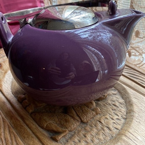 Teavana Fine Porcelain teapot, purple, retro vibes - photo 5
