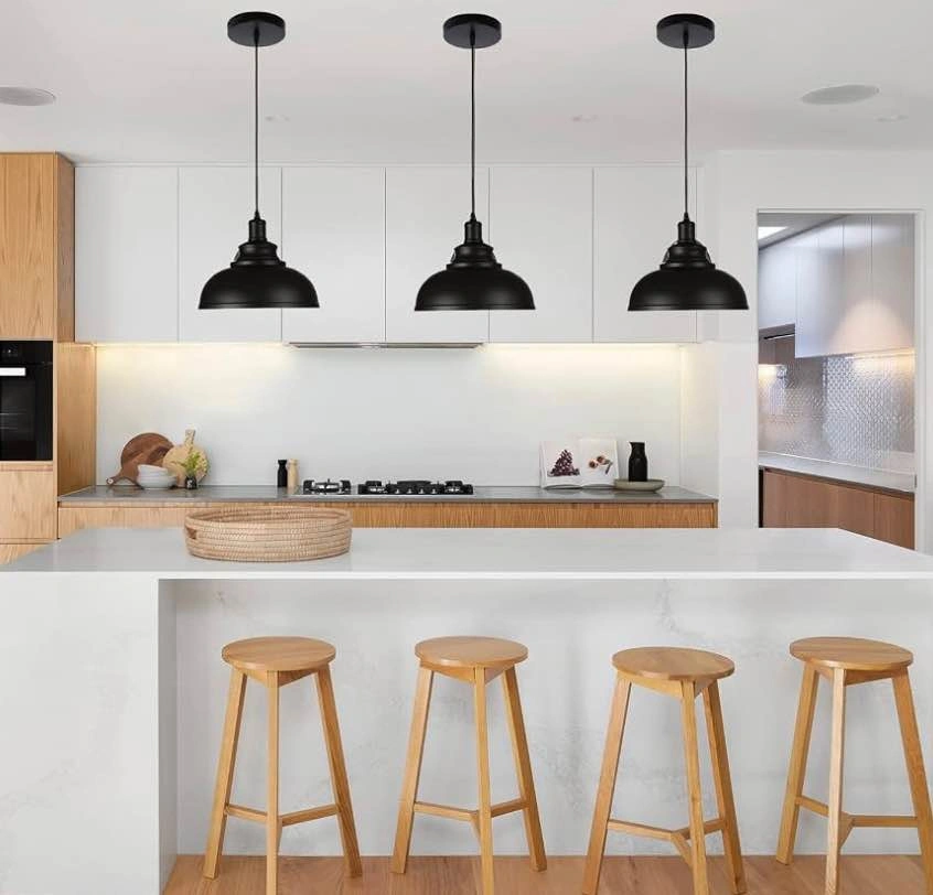 Black Dome Pendant Lights 3 Pack, Farmhouse Ceiling Fixture - photo 3