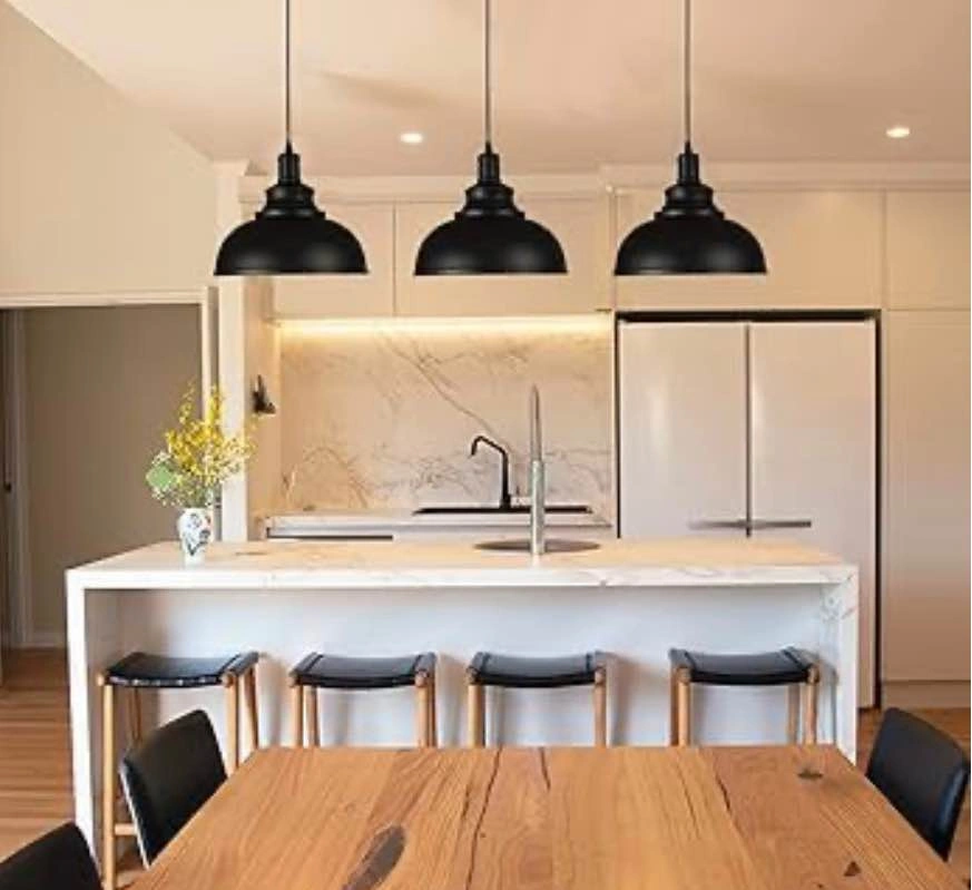 Black Dome Pendant Lights 3 Pack, Farmhouse Ceiling Fixture - photo 4