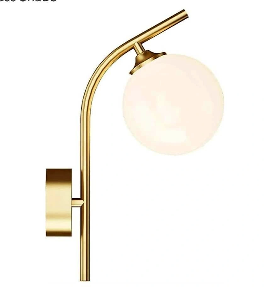 Set of 2 Gold Globe Wall Sconces – Modern Brass Wall Lights