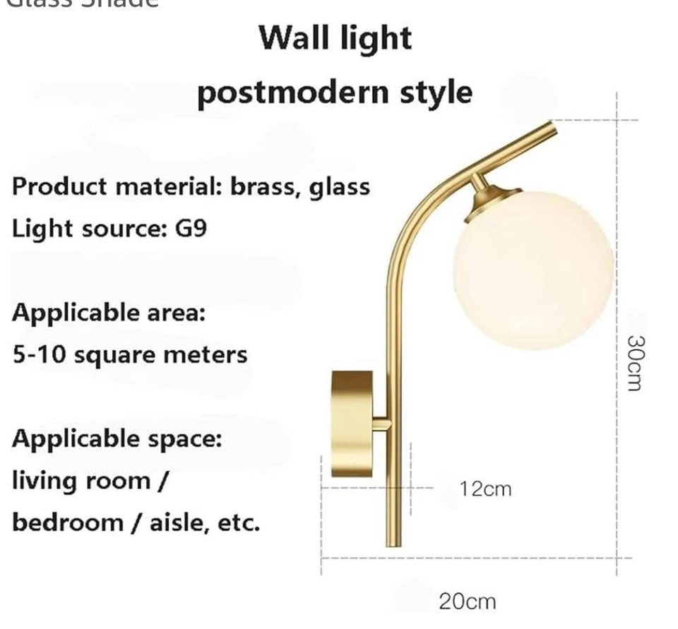 Set of 2 Gold Globe Wall Sconces – Modern Brass Wall Lights - photo 5