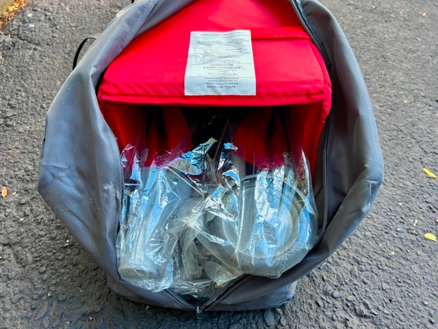 Unused Avalon Portable Playpen with Carry Case, Red/Grey - photo 2