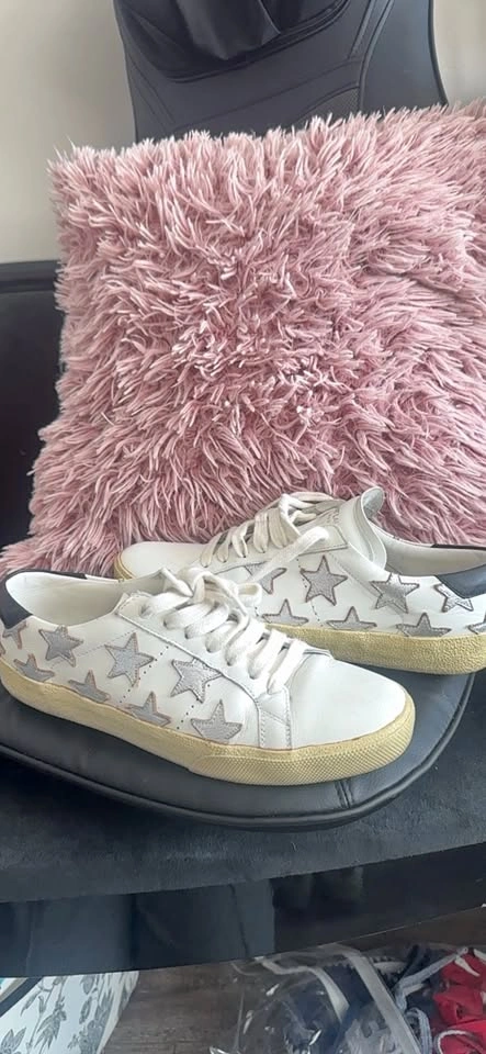 White Star Pattern Saint Laurent Sneakers