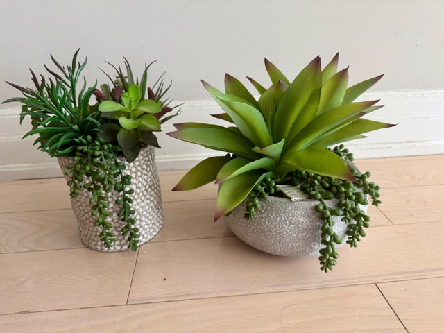 Faux Artificial Plants in Ceramic Pots