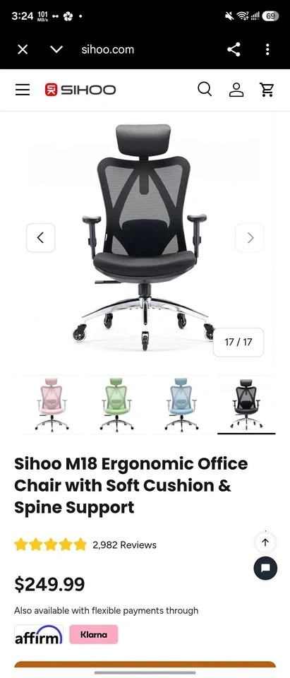 Brand New Sihoo Ergonomic High-Back Full Mesh Office Chair