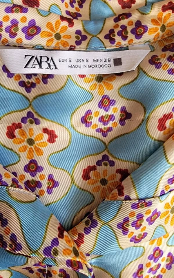 Zara Geometric Print Satin Co-Ord Set – Shirt + Trousers, S - photo 5