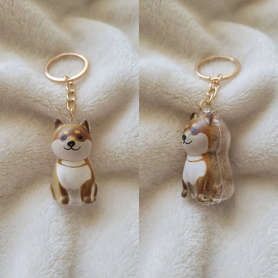 Pet Fur Keepsake Keychain – Dog & Cat Designs – $8 Each - photo 4