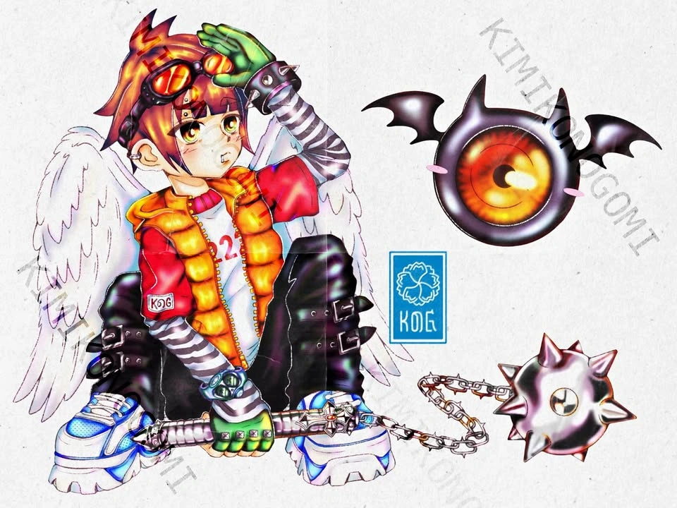 Anime Angel Boy Poster Print (8.5” x 11”)