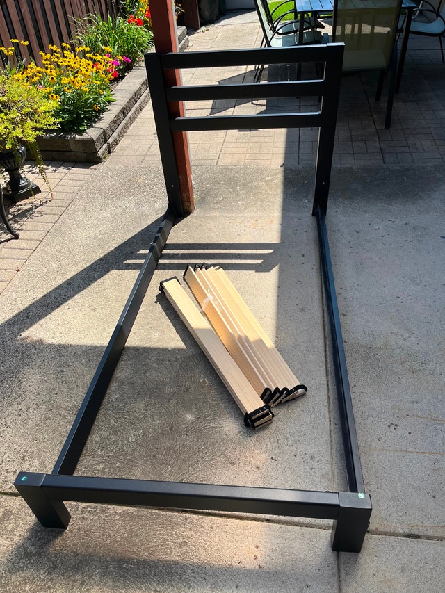 Twin Bed Frame with Ikea Mattress Good Condition