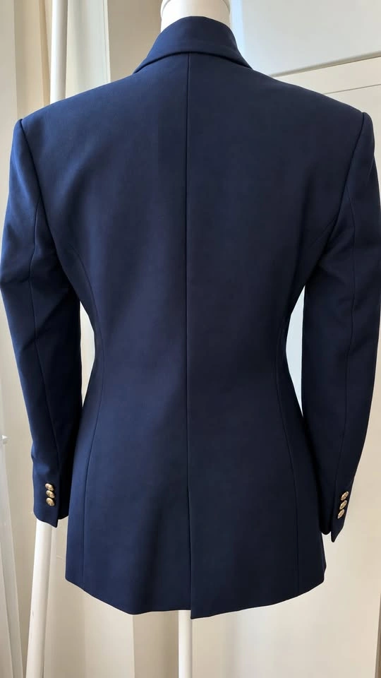 Zara Navy Double-Breasted Blazer – Gold Buttons, Size XS/Fits S - photo 2