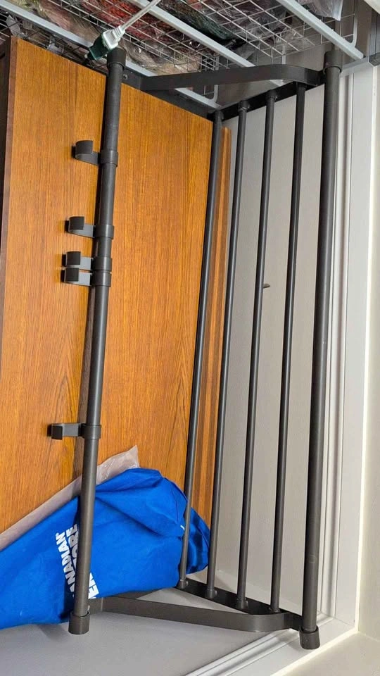 Black Metal Coat and Shoe Rack