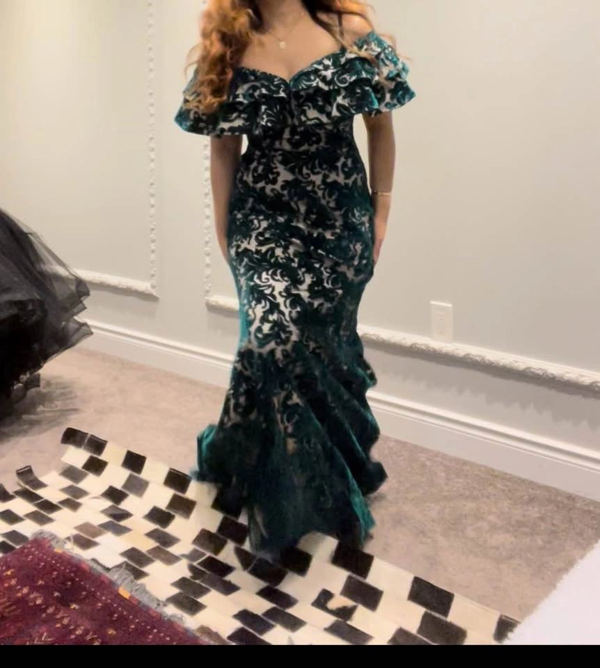 Long green dress
