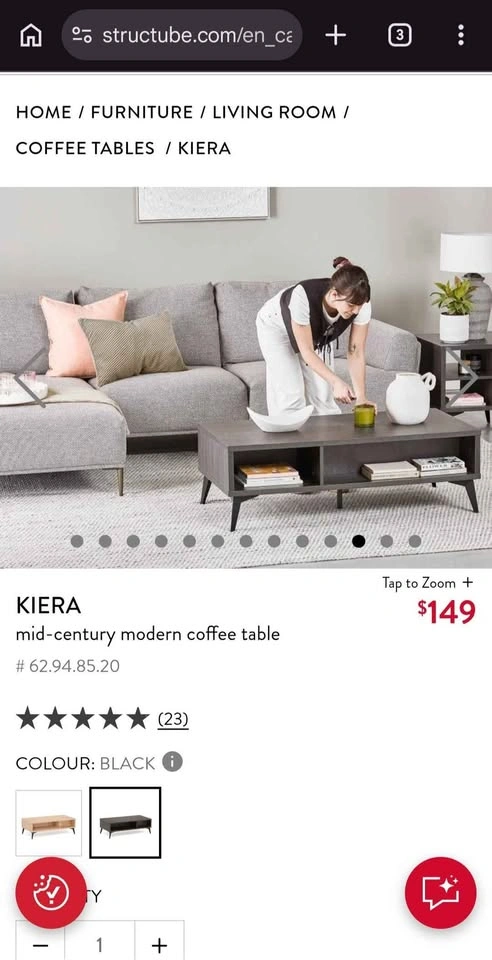 Like New Structube KIERA Coffee Table – Black – $130 OBO - photo 3