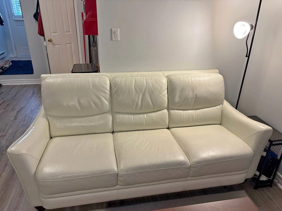 White/Cream leather couch