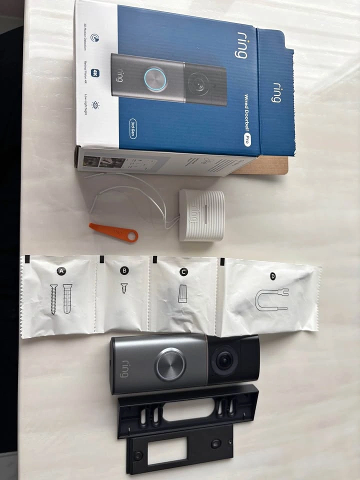 Ring Wired Doorbell Pro 3rd Gen 4K + Chime 3rd Gen – New