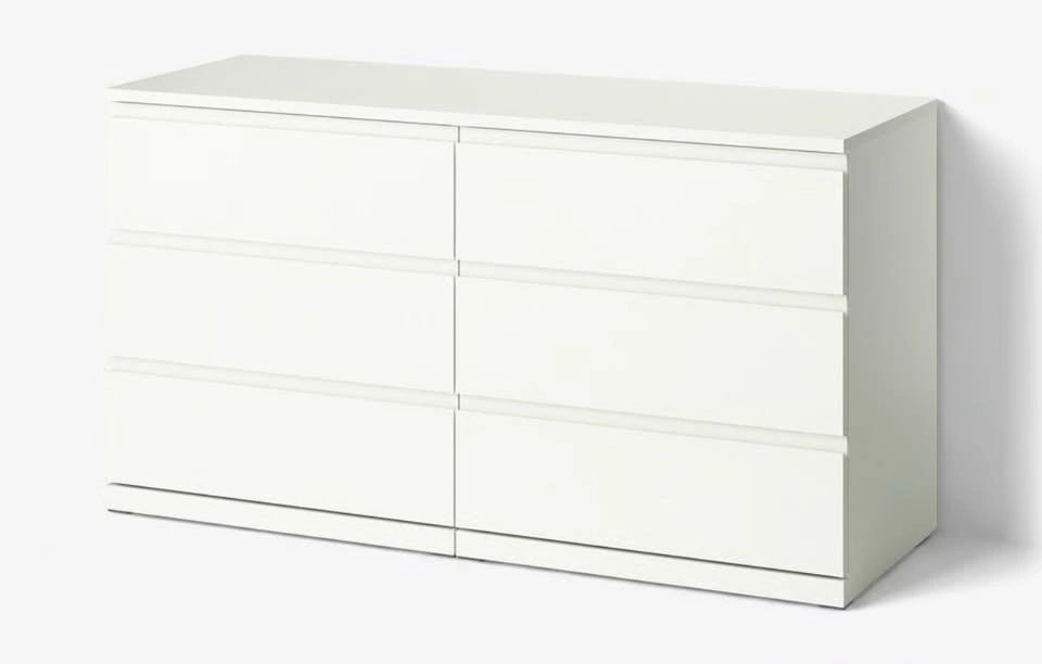 IKEA 6-Drawer Dresser, White, 140x48x75cm - Like New - photo 2