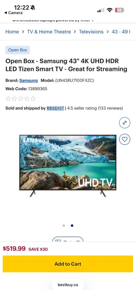 Samsung 43 inch Smart TV - Like New with Remote and Manual - photo 4