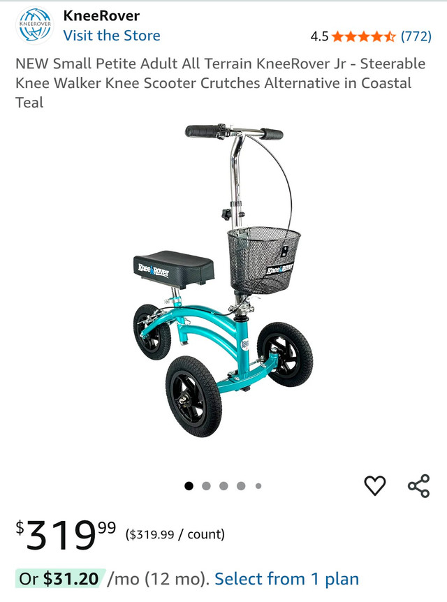 Green Knee Scooter with Basket (retail $320)
