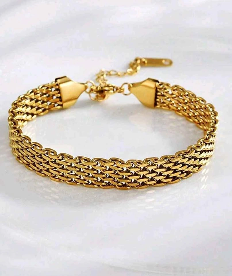 Gold Mesh Chain Bracelet