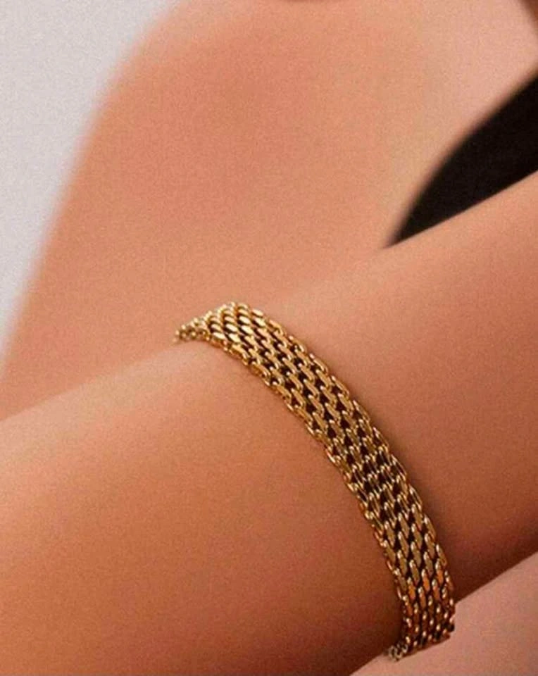 Gold Mesh Chain Bracelet - photo 2