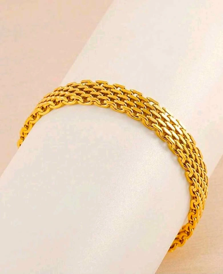 Gold Mesh Chain Bracelet - photo 3