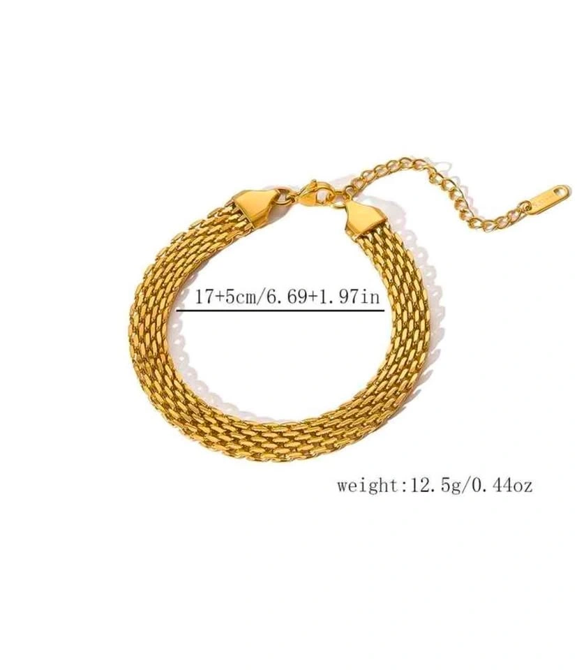 Gold Mesh Chain Bracelet - photo 4