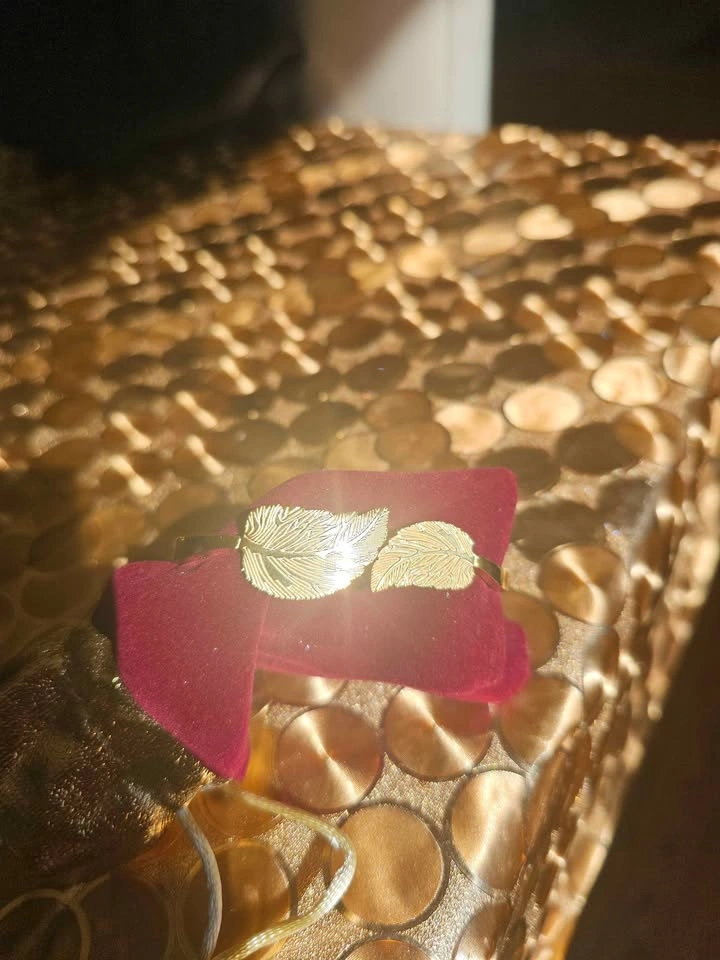 Gold Leaf Bangle Bracelet - photo 3