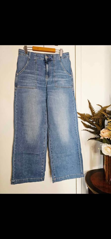 Sz 27 COJ Wide-Leg Light Wash Blue Denim Cup Of Joe Lulu Jeans - photo 3