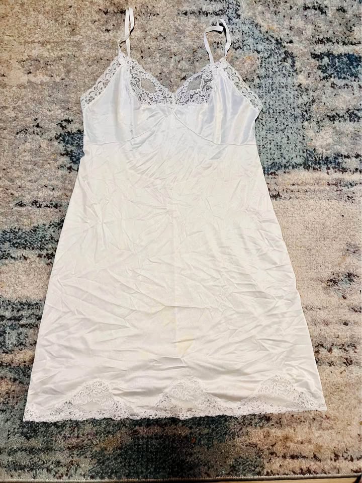 White Dress Slip with Lace