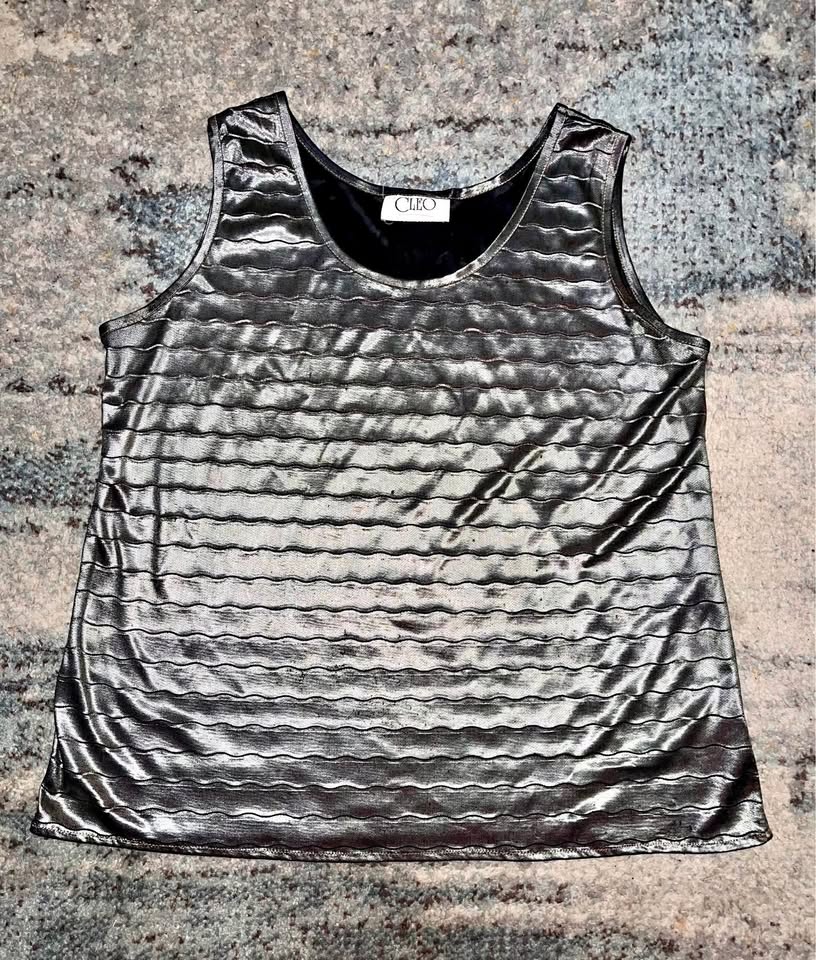 Silver Shimmery Tank Top.
