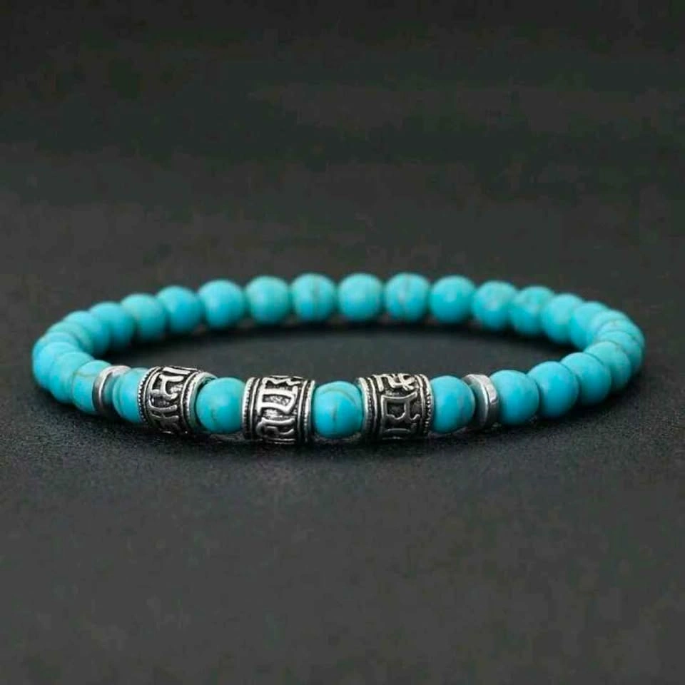 Turquoise Beaded Bracelet with Silver Accents - photo 2