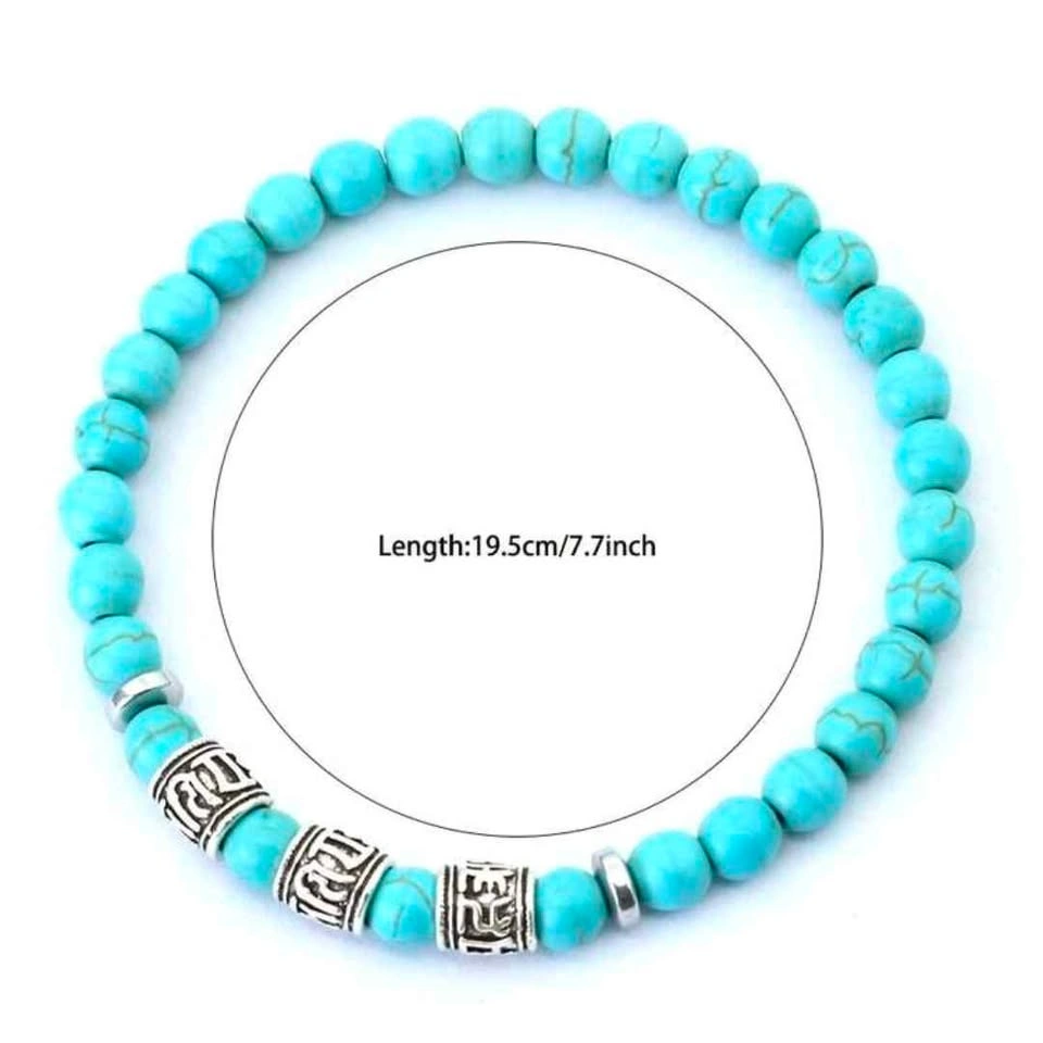 Turquoise Beaded Bracelet with Silver Accents - photo 3