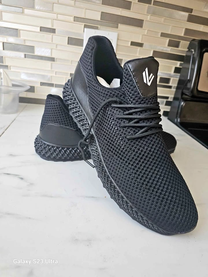 Black Mesh Sneakers Unique Soles